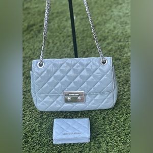 Michael Kors Large Patent Leather Sloan Purse with Wallet Set